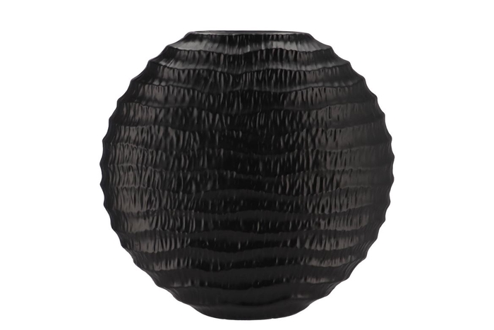 <h4>Inga Jada Black Oval Vase Wave 41x14x39cm</h4>