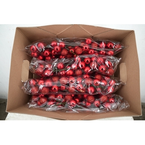 Pick Christmas ball 3x3cm+10cm stick ass red