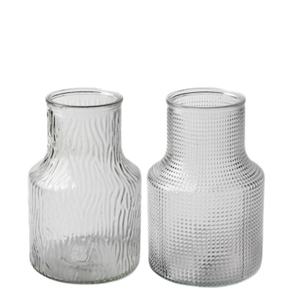 Glas Pisa fles d12*18.5cm ass.