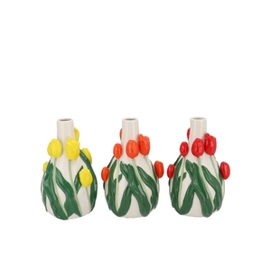 Isa Dutch Orange/yellow/red Vase Neck Tulip Ass 14x13x22 Nm
