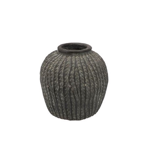 Gamla Grey Pot Allover Stripes 26x26x27,5cm