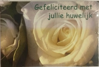 BLOEMENKAARTJE - Gefeliciteerd met jullie huwelijk - 9*6cm - 50pcs *opruiming*