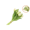 Silk Tulip Bouquet 7x White 17x30cm