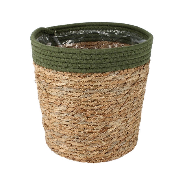 <h4>Basket Saga straw 25xH24cm green</h4>