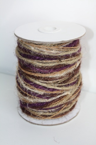 JUTE ROPE MULTICOLOR 15M VIOLET+NATURAL