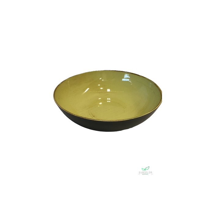 <h4>PLASTIC PLATE CHARROUX SHINY YELLOW 608+BROWN 30*30*H9</h4>