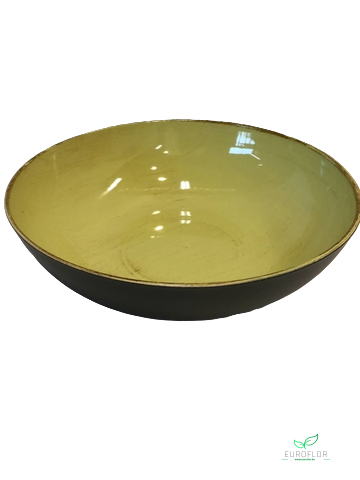 MELAMINE BOWLCHARROUX SHINY YELLOW 608+BROWN 30*30*H9