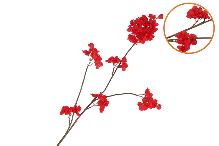 Silk Cherry Blossom Fiery Red 85cm