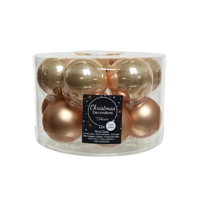 <h4>KERSTBAL GLASS 50MM 12PCS TOFFEE</h4>