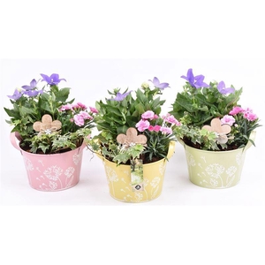 Zink teil bloemdecor kl.mix 18cm