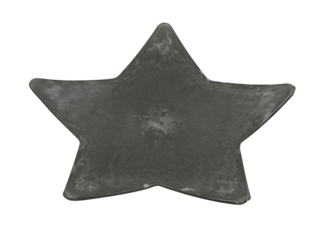 PLASTIC PLATE STAR GREY 28X28CM