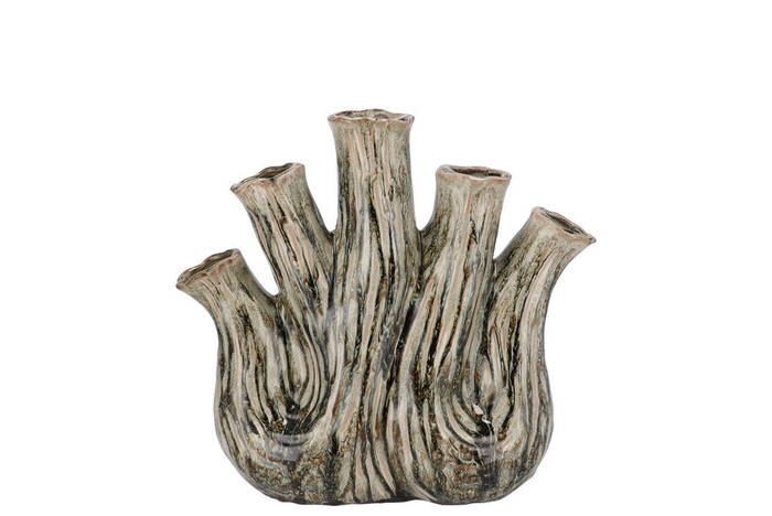 <h4>Aglio Green Active Glaze Vase Oval 20x9x19cm</h4>