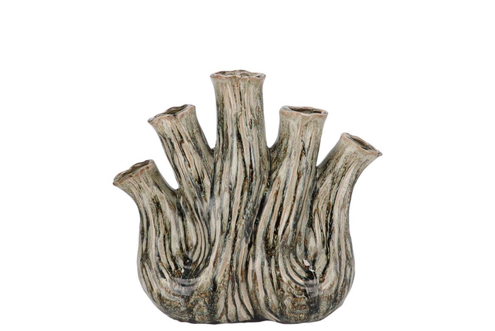 Aglio Green Active Glaze Vase Oval 20x9x19cm Nm