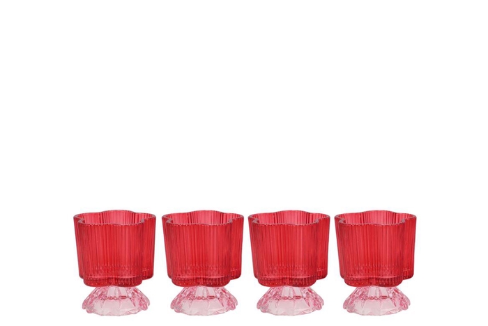 Naomi Dutch Pink Tealight Holder Ass 8x10cm Nm
