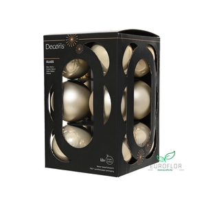 KERSTBAL GLASS 60MM 12PCS PEARL