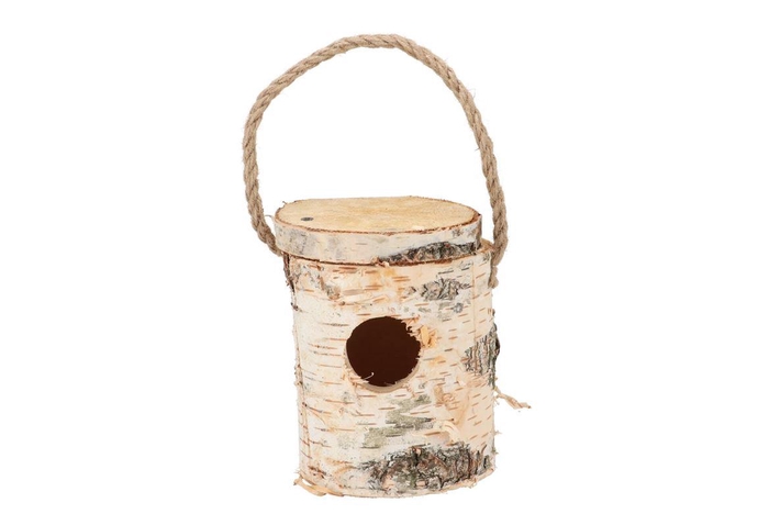 Nature Birch Bird House 14x16cm