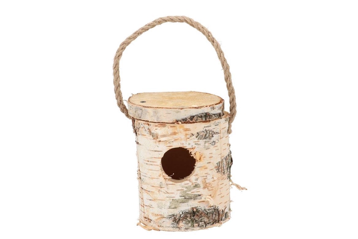 Nature Birch Bird House 14x16cm Nm