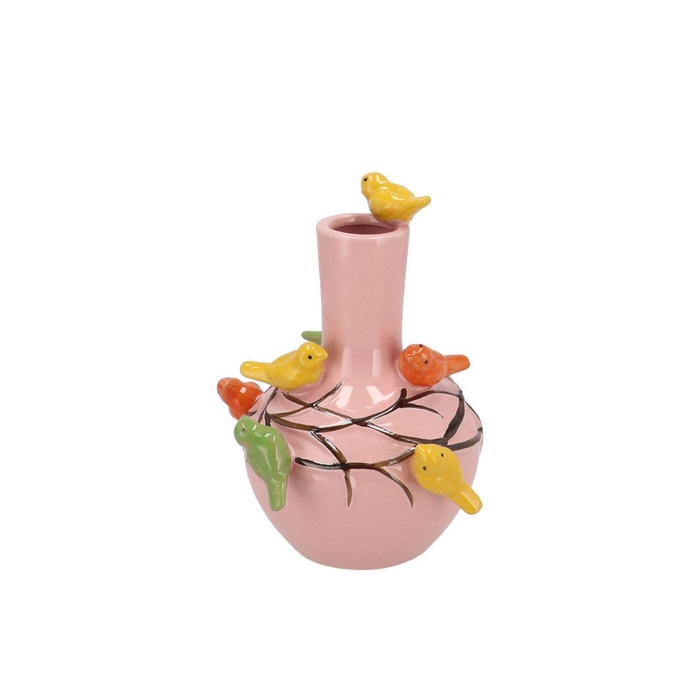 <h4>Bird Pink Light Vase Tube 20x25cm Nm</h4>