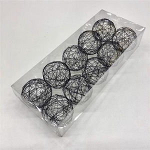 WIREBALL DROOGBL BEWERKT H% WIRERBALL BLACK Ø 8 CM (X10)