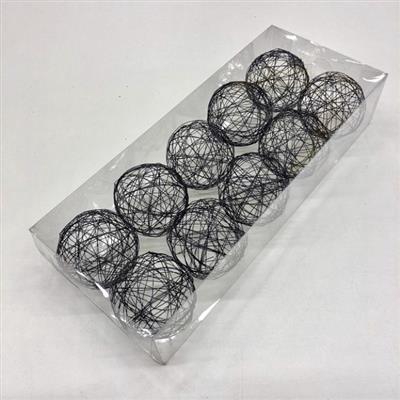 <h4>WIREBALL DROOGBL BEWERKT H% WIRERBALL BLACK Ø 8 CM (X10)</h4>