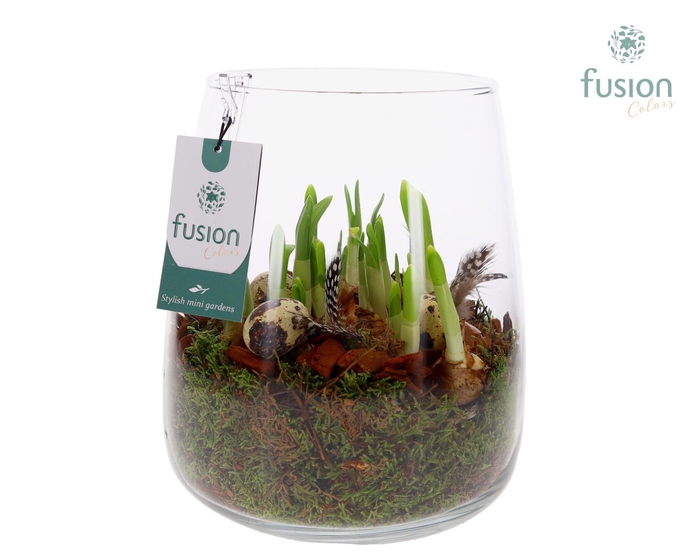 <h4>Glas Alzada groot met Pasen arrangement</h4>