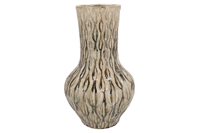 <h4>Inga Boa Green Vase Neck Active Glaze 28x28x46cm</h4>