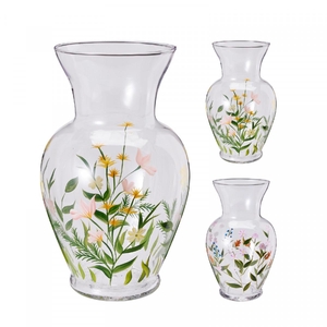Glas Vaas Fleurs d16.5*27cm ass