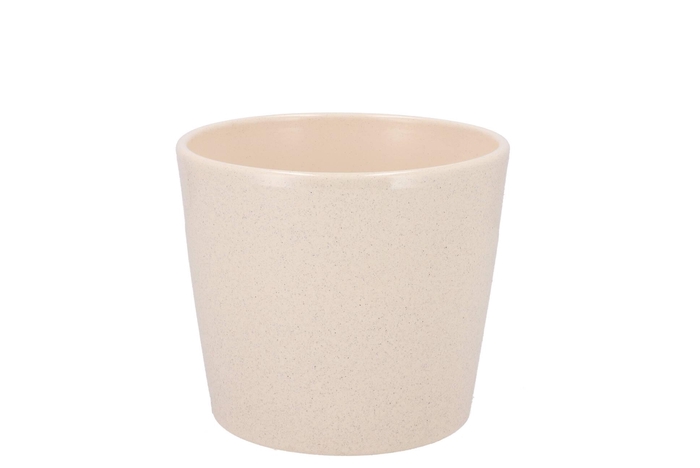 Ceramic Beige Stone Pot 11cm