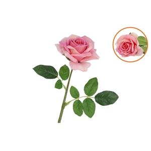 Silk Open Rose Light Purple Real Touch 43cm