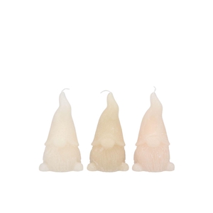 Candle Frosty Gnome Cozy Sand Mix 6x10cm
