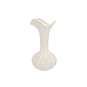 Mia White Vase Garlic 21x21x44cm