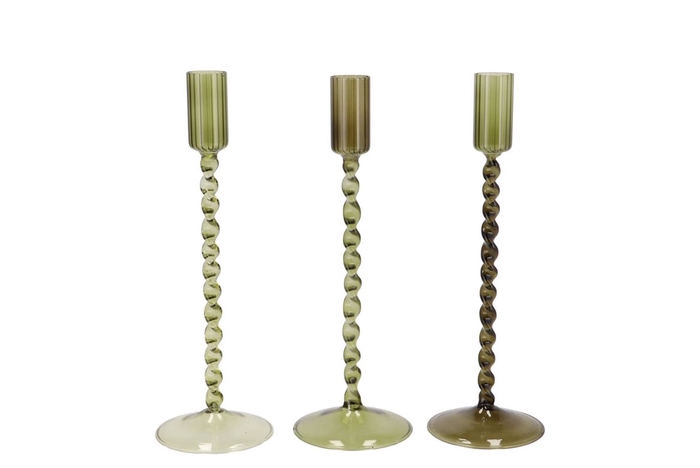 <h4>Jules Summer Green Mix Candle Holder Ass 9x20cm</h4>