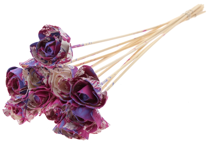 Shola Dear Holly 6cm on stem Multicolour Cerise/Milka