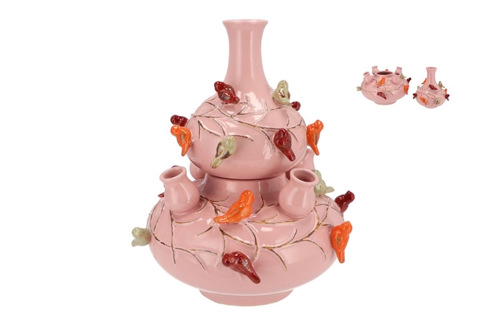 <h4>Bird Vase Light Pink Bubbles 33x37cm Nm</h4>