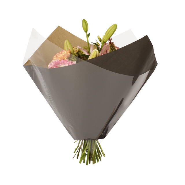 <h4>Hoes 35x35cm Oblique OPP35/80gr bruin kraft zwart 250/doos</h4>