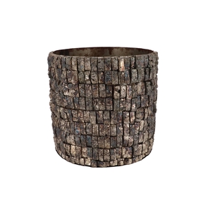 Nepal Iron Pot Birch Mosaic 25x25x23m Nm