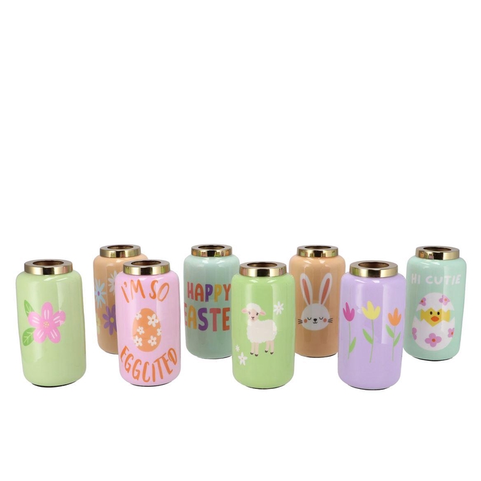 <h4>Judy Pastel Mix Vase Easter Ass 9x9x16cm</h4>