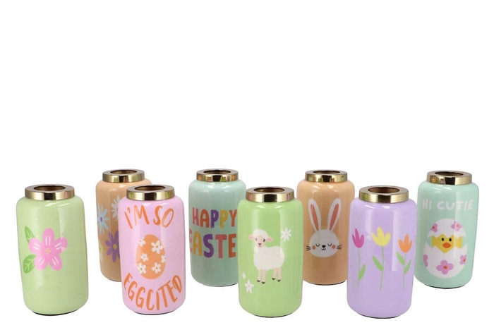 Judy Pastel Mix Vase Easter Ass 9x9x16cm