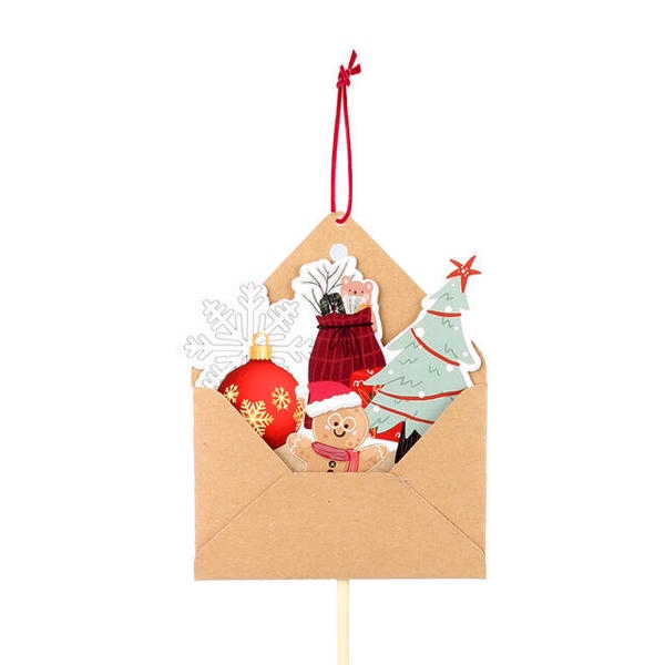 <h4>Bijsteker Christmas Envelope 9.8x8cm+12cm stok</h4>