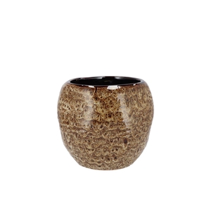 Dana Brown Cat Eye Pot 12x12x10cm