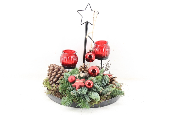 <h4>arr5 Kerst MB - Plateau 2licht ster rood</h4>