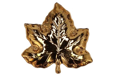 <h4>Leaf Maple Plate Gold 24x24x4cm</h4>