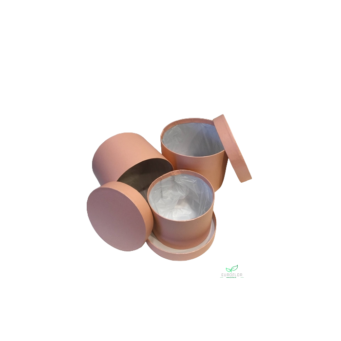 <h4>HOEDENDOOS 3BOXES D19XH14,5 EN D17XH13 EN D14,7XH11 PINK</h4>