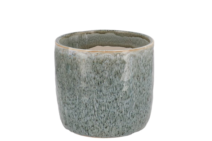 Iron Stone Light Blue Glazed Pot 12x11cm