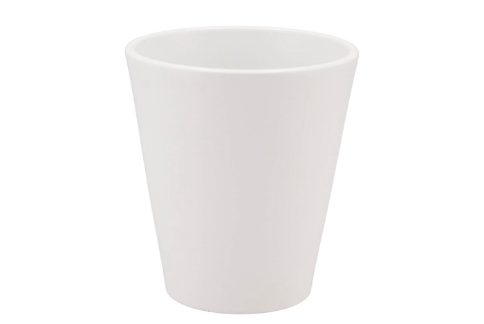 <h4>Ceramic White Matt Pot Orchid 15cm</h4>