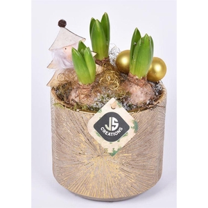 Keramiek goud sneeuwvlok decor 14cm