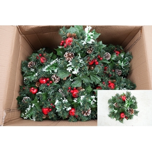 Wreath natural ring 7,6 cm red