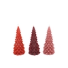 Frosty Red Mix X-mas Tree Candle 6x12cm Ass