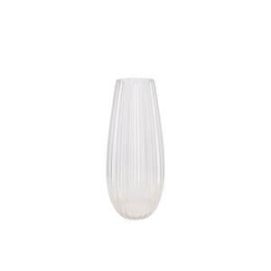 Glass Vase Cone Stripes 17x37cm