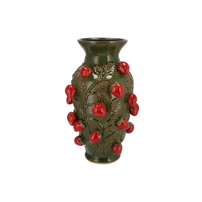 <h4>Fruit Strawberry Green Vase 24x38cm</h4>